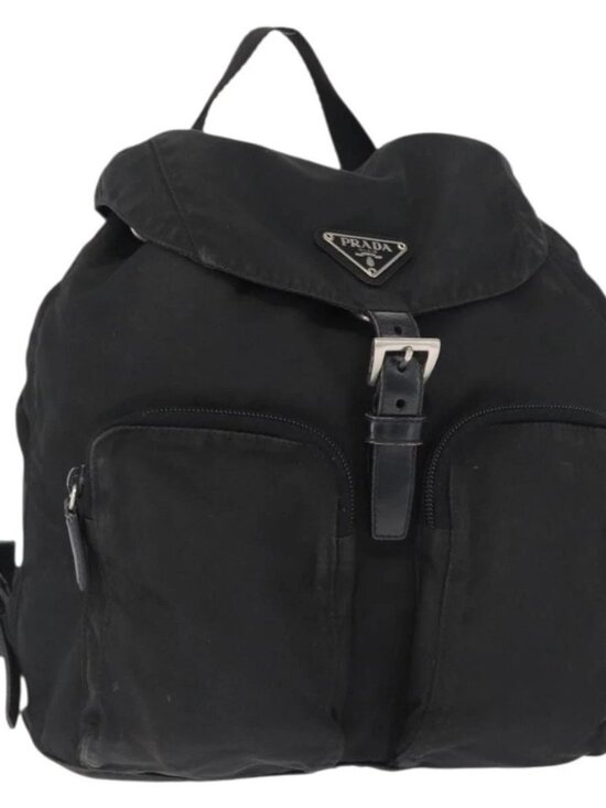 PRADA Backpack Nylon Black Silver Auth yk main image 10